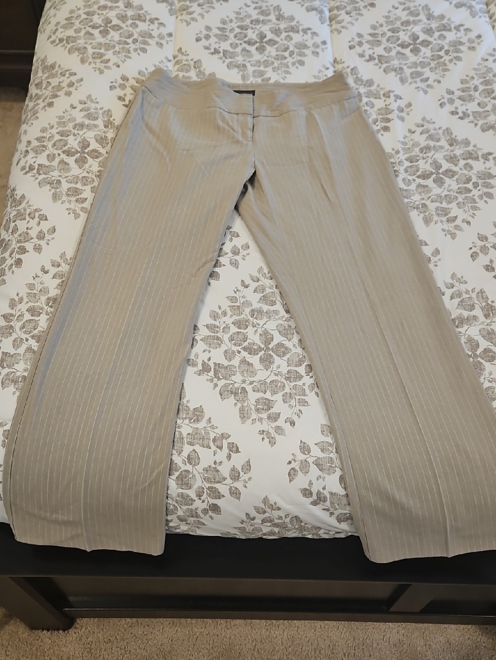 Covington Beige Pinstripe Petite Dress Pants